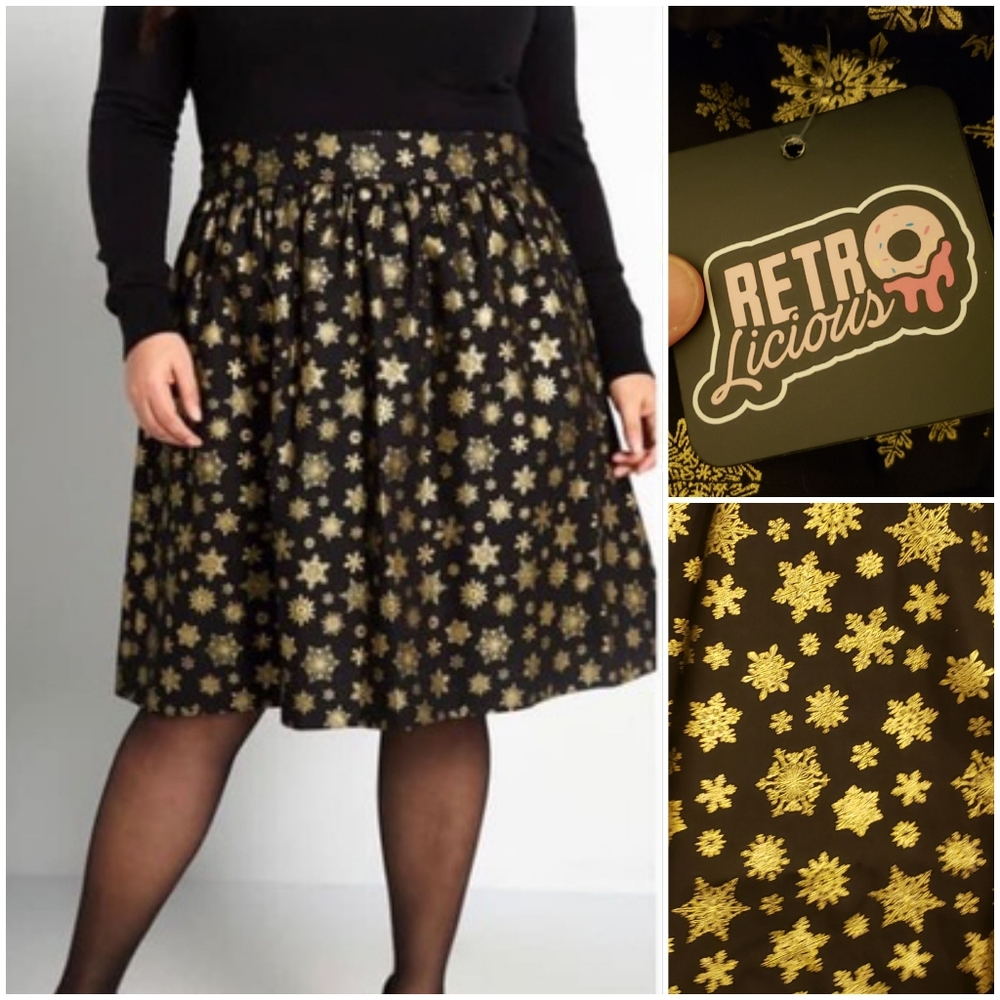 Modcloth Retrolicious snowflake skirt size 4x